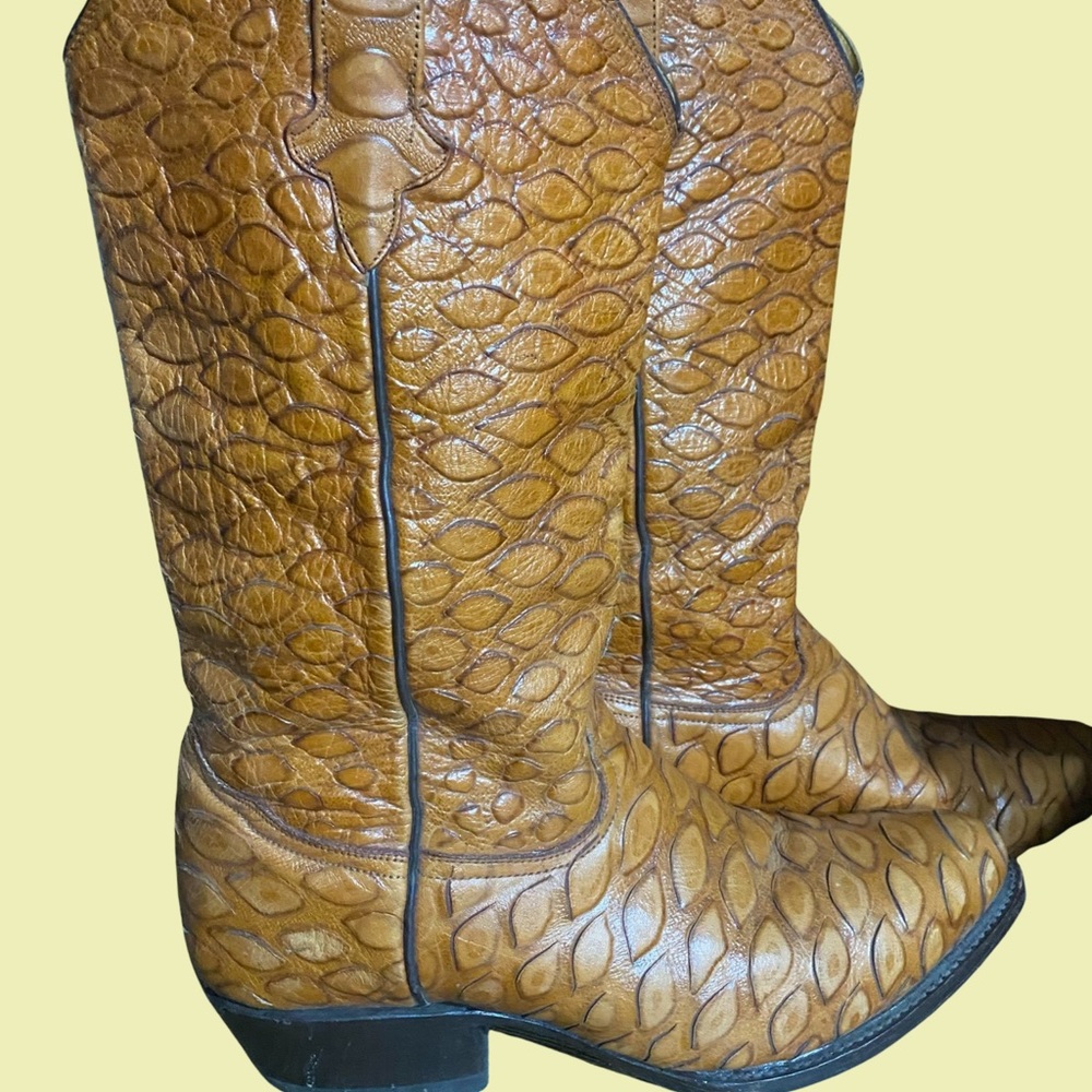 Vintage Rare Rudel Rogers Ant Eater PRINT Handmade Size 11 Cowboy Boots